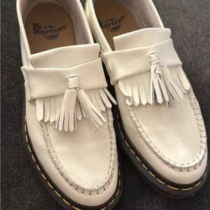 Dr. Martens White Tassel Loafers